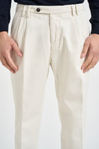 Pantaloni uomo con pinces bianco panna STEWART 2046PANNA MICHAEL COAL 