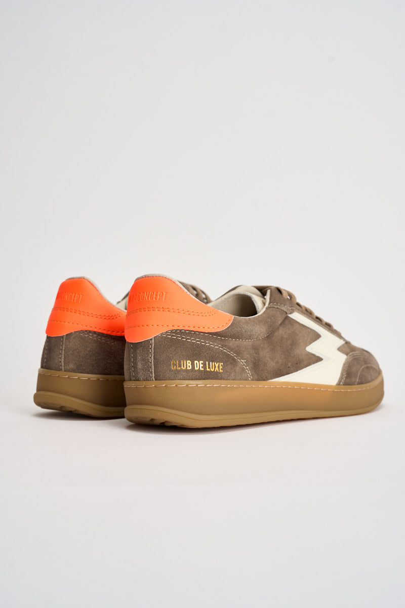 Sneakers uomo basse in pelle scamosciata tortora CL072 TAUPE MOACONCEPT 