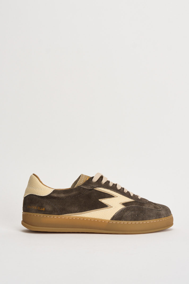 Sneakers uomo basse in pelle scamosciata marroni CL178 TAUPE MOACONCEPT 