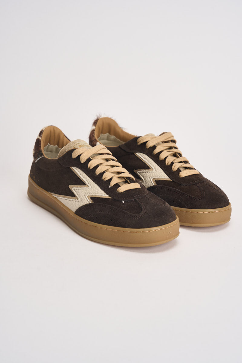 Sneakers donna Club in suede testa di moro CL323 BROWN MOACONCEPT 
