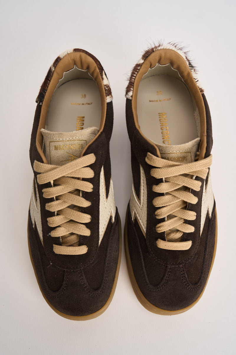 Sneakers donna Club in suede testa di moro CL323 BROWN MOACONCEPT 