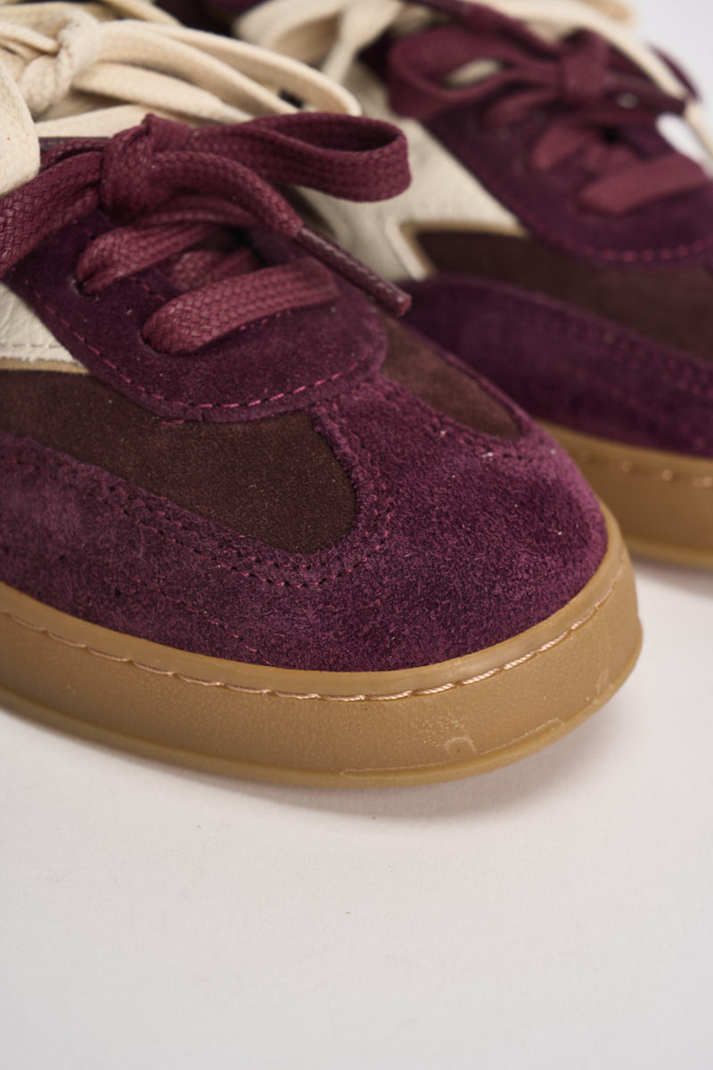 Sneakers donna Club Patchwork  in suede mogano CL342 MULTIBORDEAUX MOACONCEPT 