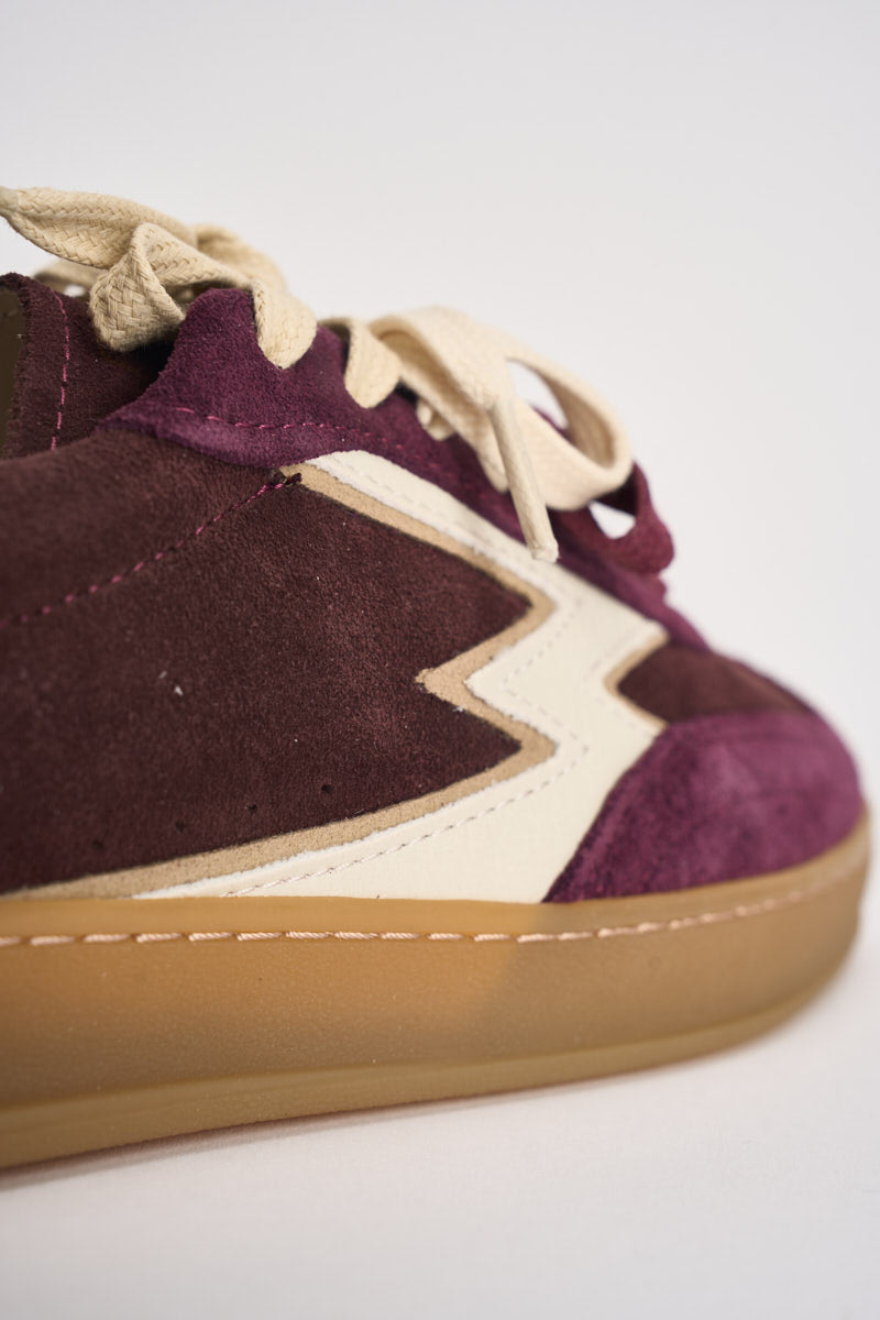 Sneakers donna Club Patchwork  in suede mogano CL342 MULTIBORDEAUX MOACONCEPT 