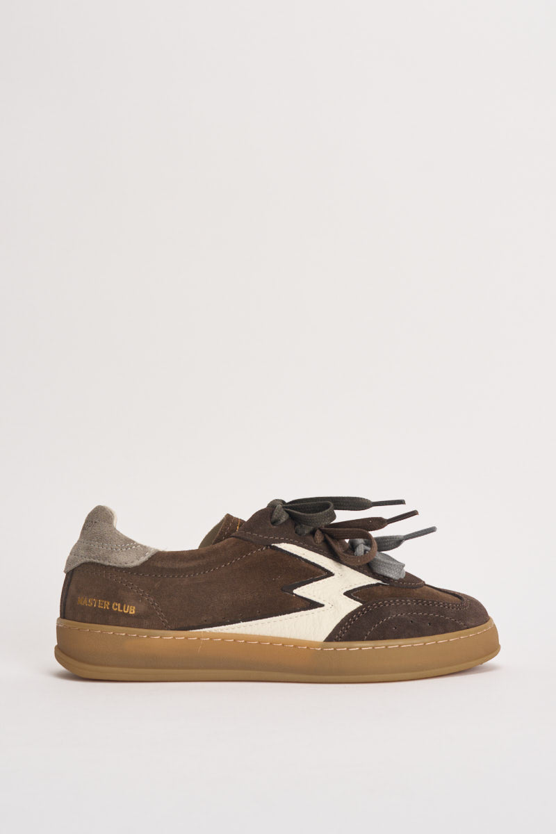 Sneakers donna Club Patchwork in suede marrone CL343 MULTIGREY MOACONCEPT 