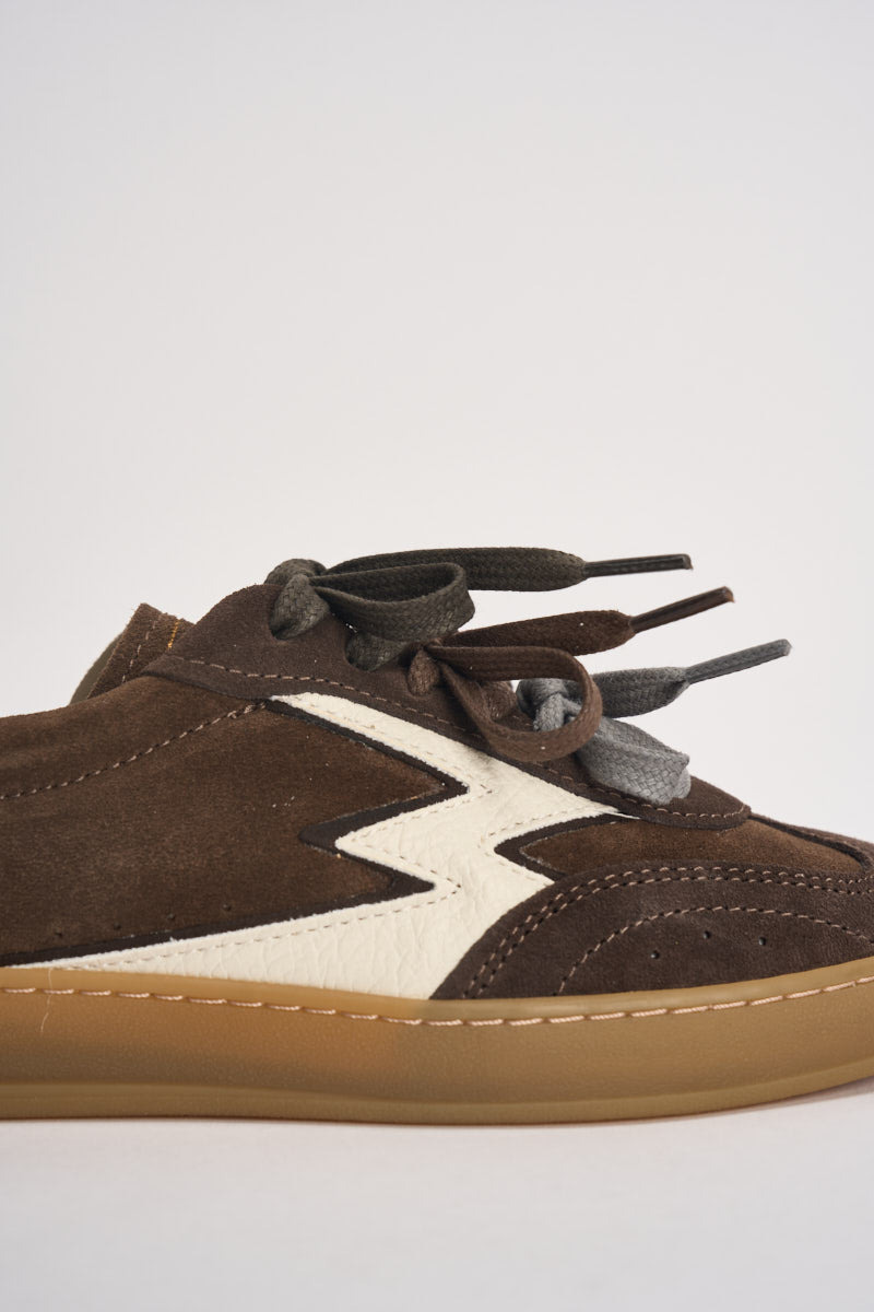 Sneakers donna Club Patchwork in suede marrone CL343 MULTIGREY MOACONCEPT 