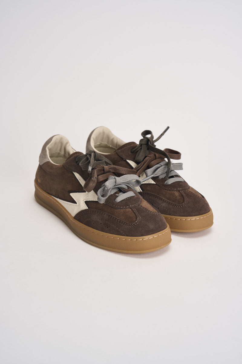 Sneakers donna Club Patchwork in suede marrone CL343 MULTIGREY MOACONCEPT 