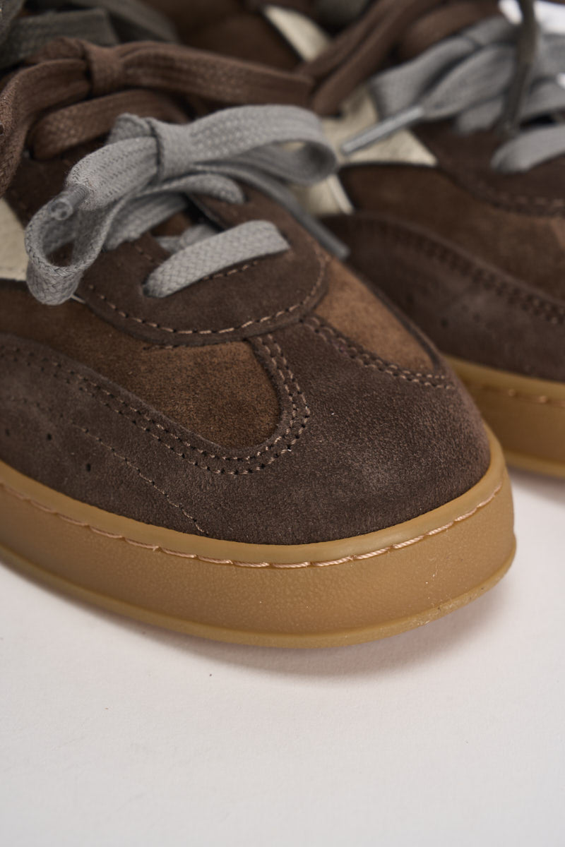 Sneakers donna Club Patchwork in suede marrone CL343 MULTIGREY MOACONCEPT 