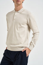 Polo uomo a maniche lunghe beige MIM274 BEIGE MORO 