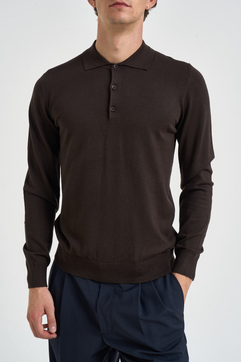 Polo uomo a maniche lunghe moro MIM274 MORO MORO 
