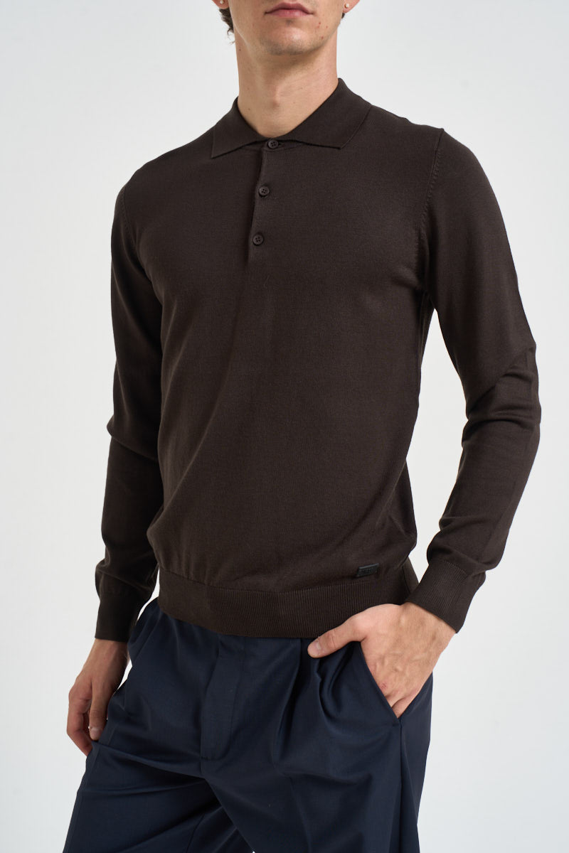 Polo uomo a maniche lunghe moro MIM274 MORO MORO 