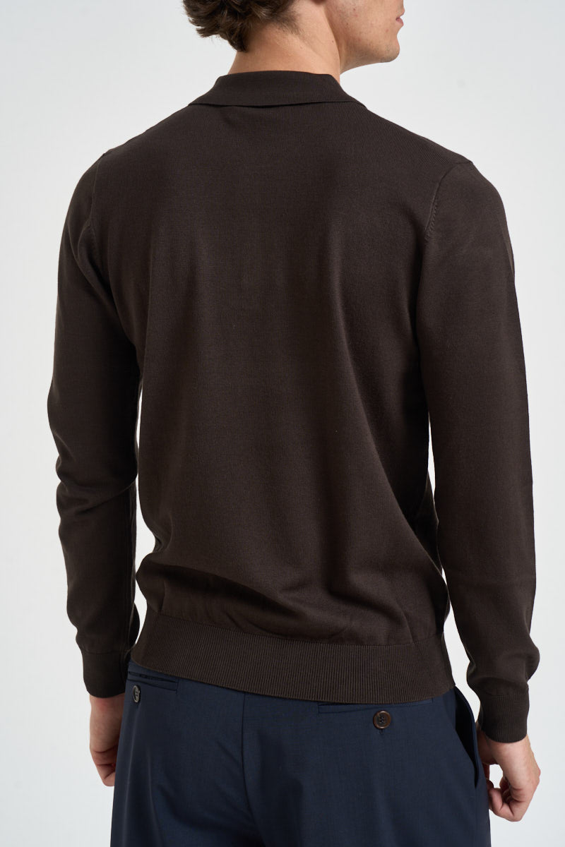 Polo uomo a maniche lunghe moro MIM274 MORO MORO 