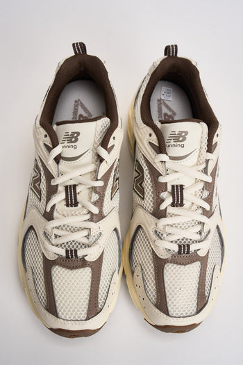 Sneakers donna 530 panna e marrone - 6