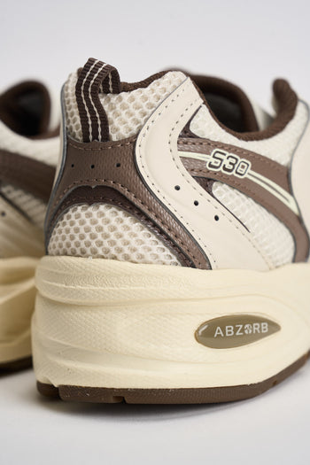 Sneakers donna 530 panna e marrone - 8