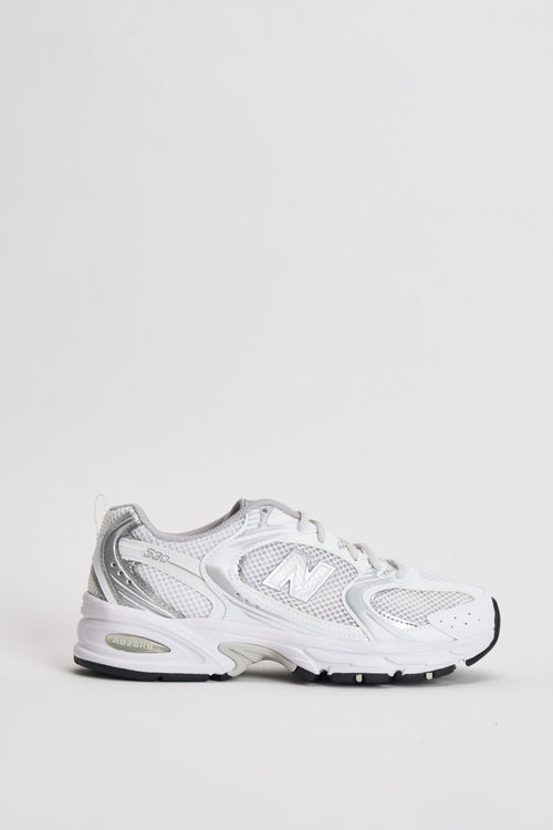 Sneakers donna 530 bianche e argento