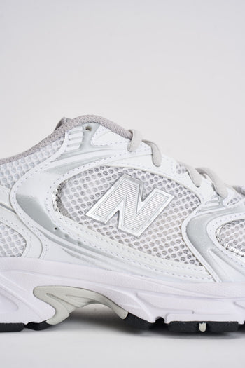 Sneakers donna 530 bianche e argento - 3