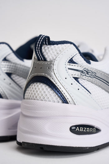 Sneakers donna 530 bianche e blu - 8