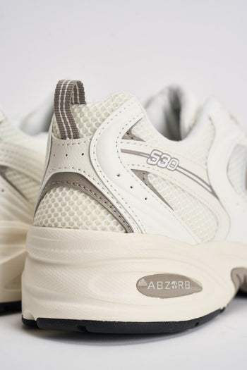 Sneakers uomo 530 bianche e tortora - 9