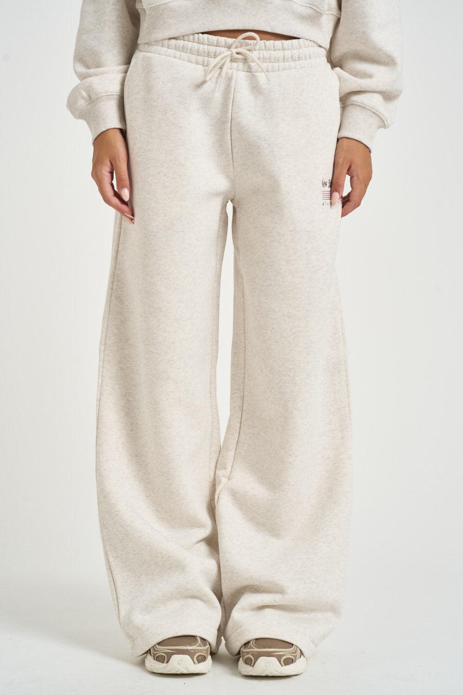 Pantalone donna jogger a palazzo panna mèlange WB6298 3A NEW BALANCE 