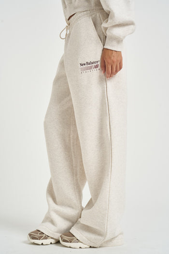 Pantalone donna jogger a palazzo panna mèlange - 3