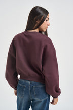Felpa donna cropped vino WT62T7 YLR NEW BALANCE 