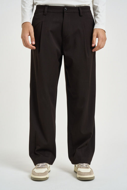 Pantalone uomo gamba dritta marrone scuro - 1