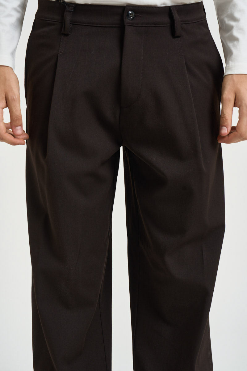 Pantalone uomo gamba dritta marrone scuro 2790 CLESMORO OFFICINA 