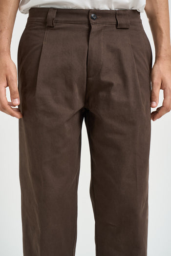 Pantalone uomo con pinces marrone - 5