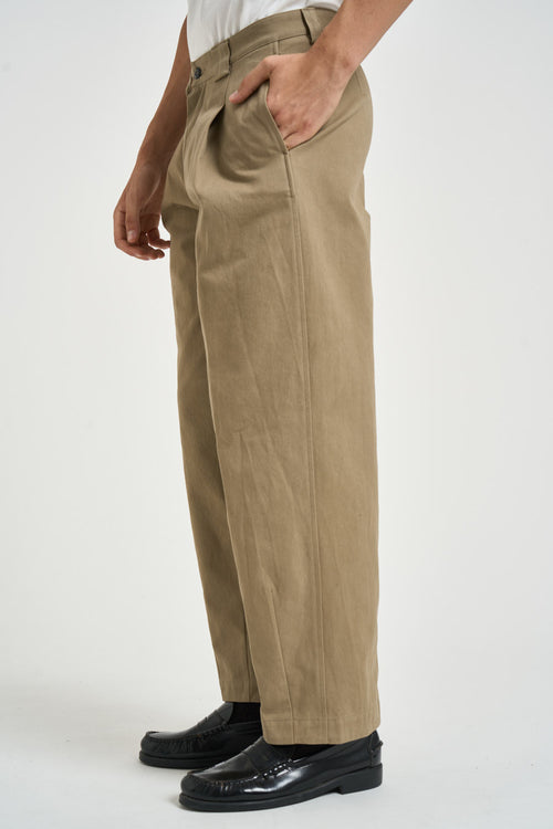 Pantalone uomo con pinces sabbia - 2