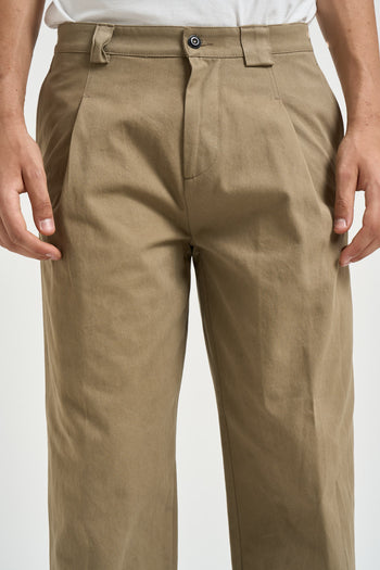 Pantalone uomo con pinces sabbia - 5