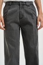 Pantalone uomo con pinces in denim grigio scuro 2809B MOMONERO OFFICINA 