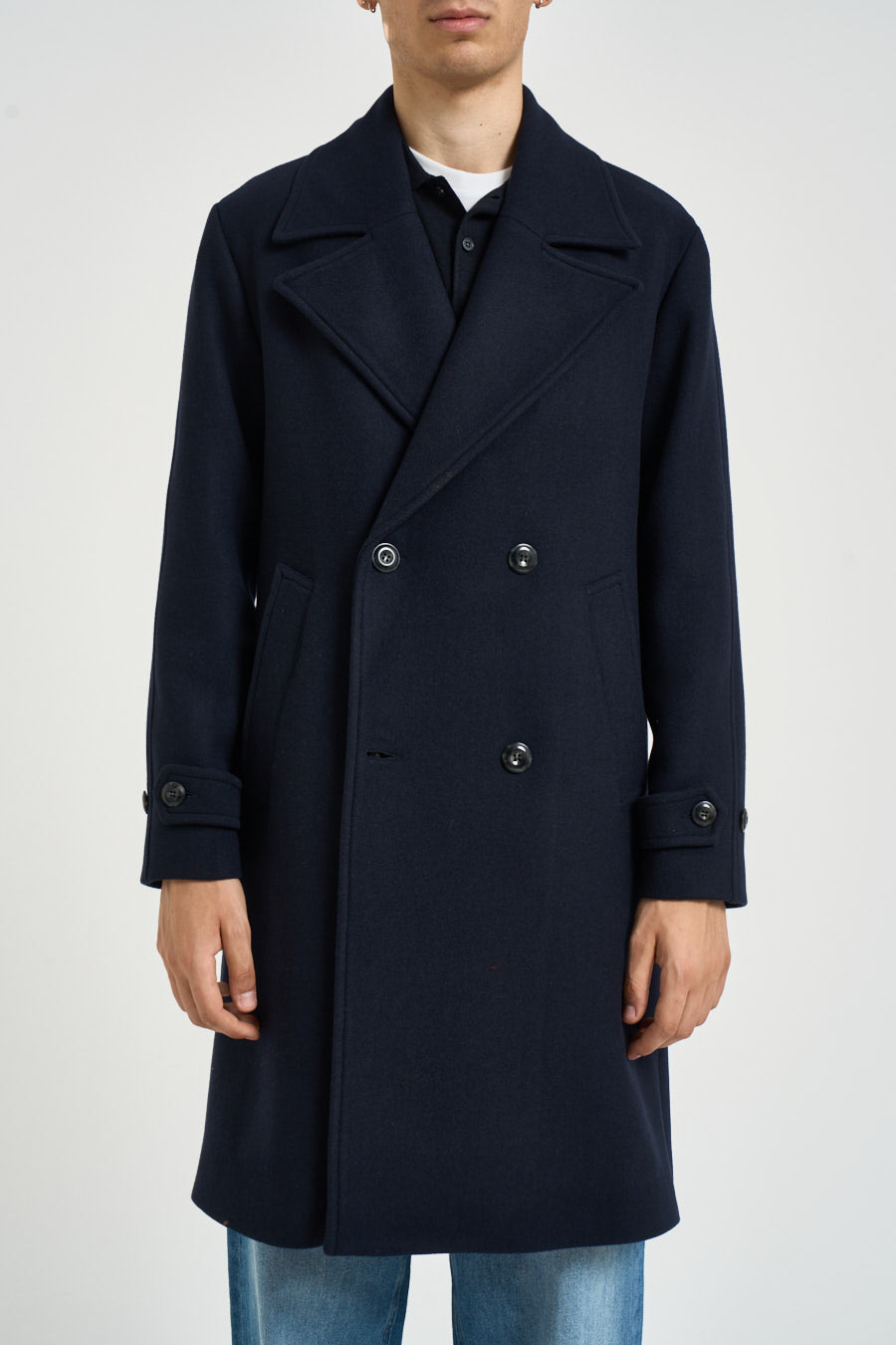 Cappotto uomo midi blu navy 4241 ISEOBLU OFFICINA 