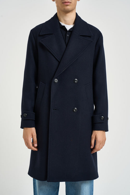 Cappotto uomo midi blu navy - 2