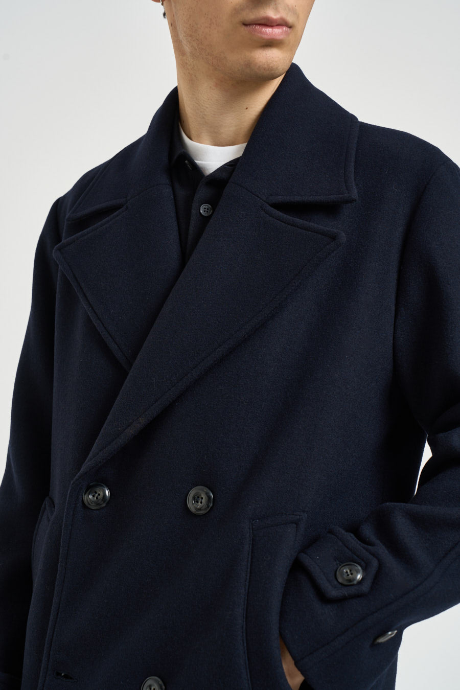 Cappotto uomo midi blu navy 4241 ISEOBLU OFFICINA 