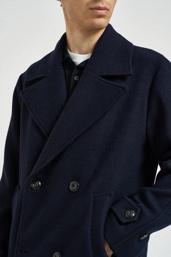 Cappotto uomo midi blu navy - 3