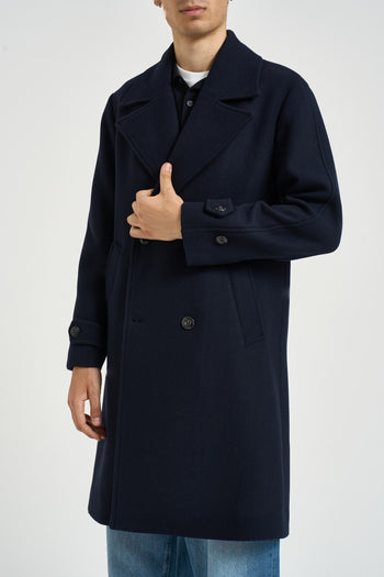 Cappotto uomo midi blu navy - 4