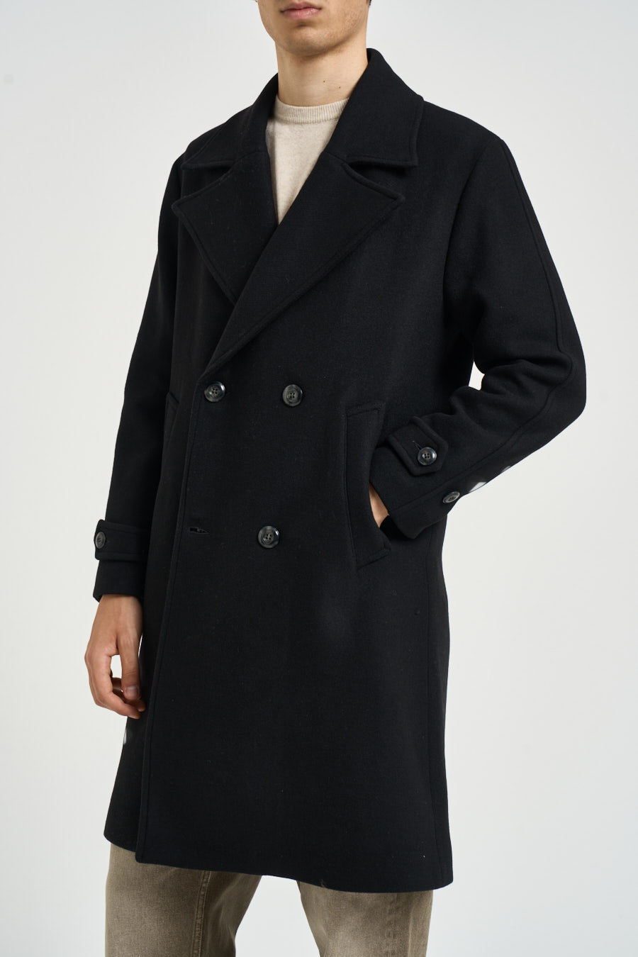 Cappotto uomo midi nero 4241 ISEONERO OFFICINA 