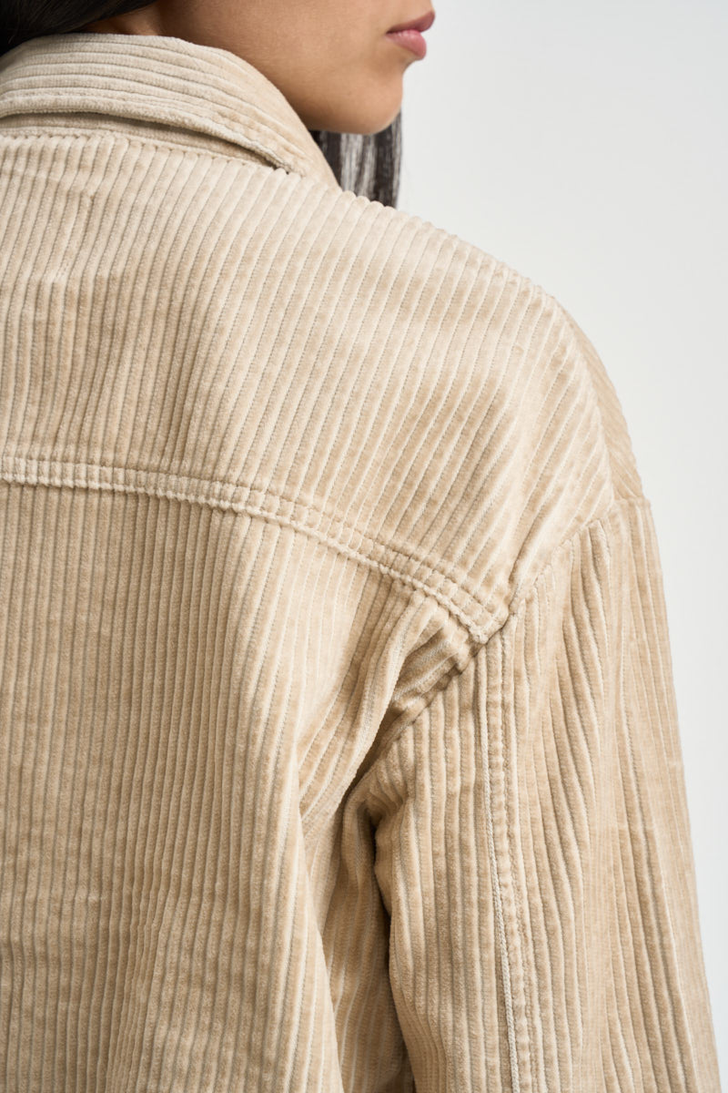 Camicia donna in velluto a  coste beige 15222456 HUMUS ONLY 