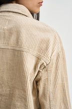 Camicia donna in velluto a  coste beige 15222456 HUMUS ONLY 