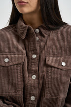 Camicia donna in velluto a coste marrone 15222456 SHOPPING BAG ONLY 
