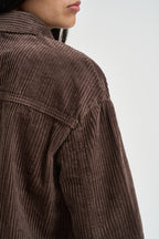 Camicia donna in velluto a coste marrone 15222456 SHOPPING BAG ONLY 