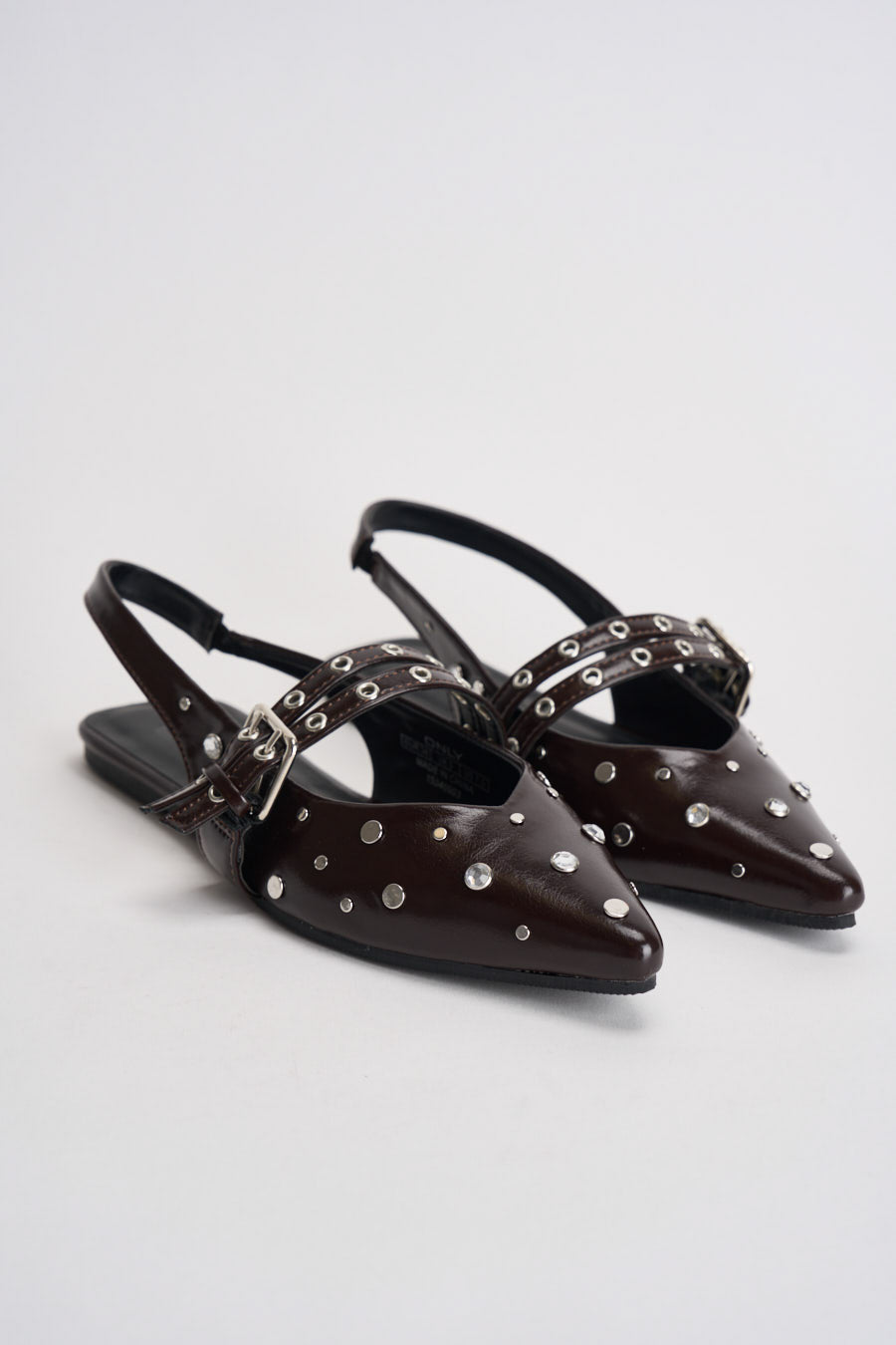 Slingback donna con borchie marrone 15340903 COFFEE BEAN ONLY 