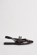 Slingback donna con borchie marrone 15340903 COFFEE BEAN ONLY 