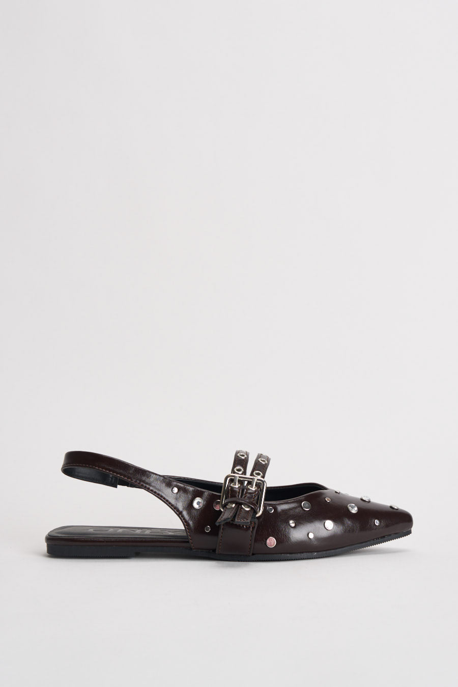 Slingback donna con borchie marrone 15340903 COFFEE BEAN ONLY 