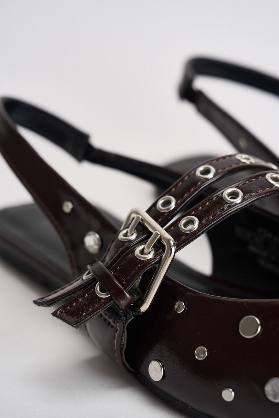Slingback donna con borchie marrone 15340903 COFFEE BEAN ONLY 