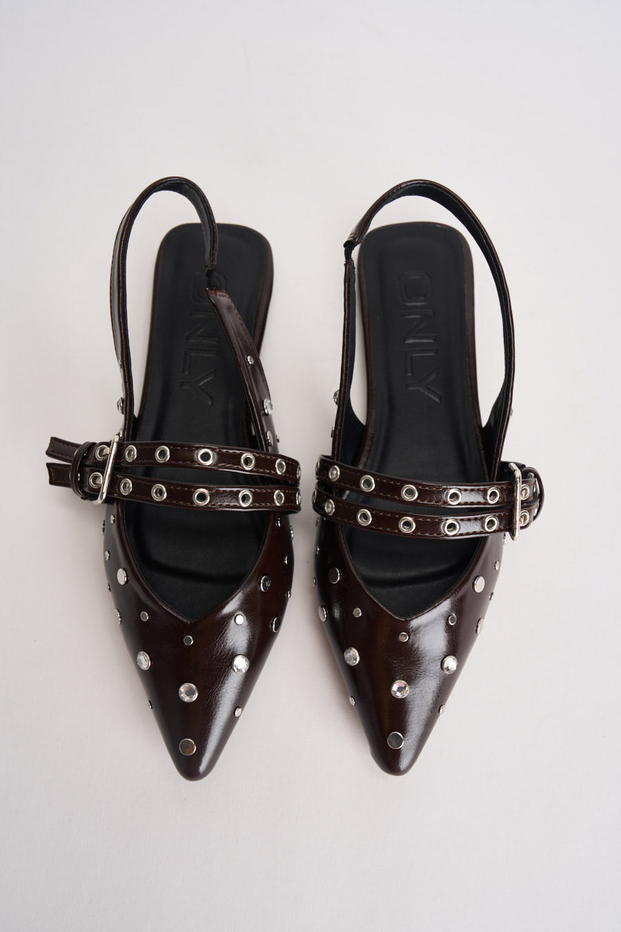 Slingback donna con borchie marrone 15340903 COFFEE BEAN ONLY 