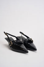 Slingback donna in vernice nero 15356238 BLACK ONLY 