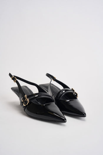 Slingback donna in vernice nero - 3