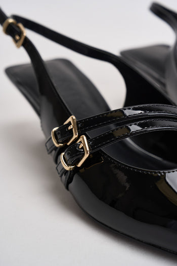 Slingback donna in vernice nero - 4