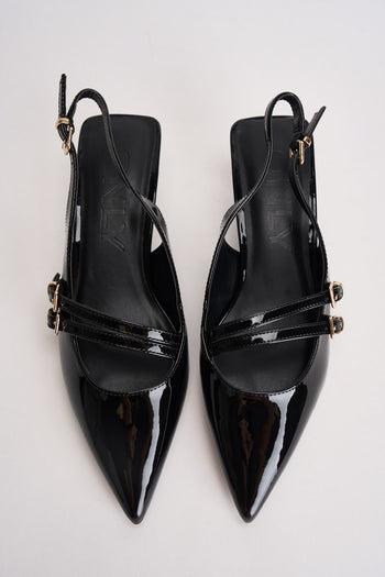 Slingback donna in vernice nero - 5