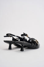 Slingback donna in vernice nero 15356238 BLACK ONLY 